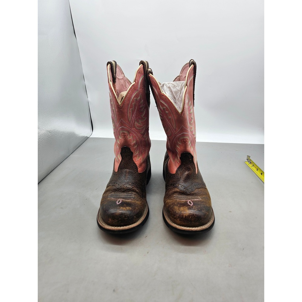 Ariat Fatbaby Heritage Brown Pink Western Cowboy Boots 10001205 Womens 9.5B